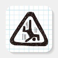 people fall sign doodle