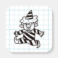 clown doodle drawing N17