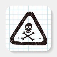 skull danger sign doodle