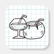 coconut drink doodle