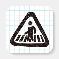people walk sign doodle