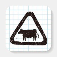 cow sign doodle