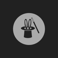 Magic trick rabbit in black hat cylinder N9