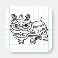 Chinese New Year The dragon and lion dancing head doodle N4