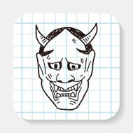 Japan ghost mask doodle