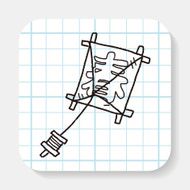 Japanese spring word kite doodle