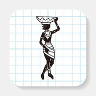 African Vase woman doodle