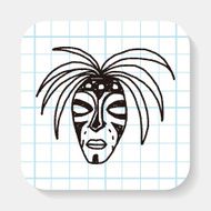 African mask doodle