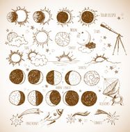 Set of astronomy sketches N4
