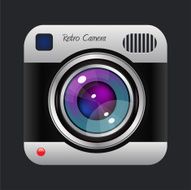 Vintage photo camera icon