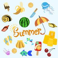light summer theme with hand drawn doodles