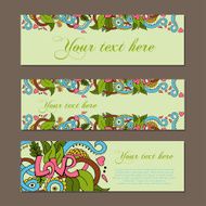 Abstract vector decorative nature background Banner set Template frame design