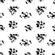 Vector seamless pattern with ink doodle flowers