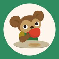animal monkey having afternoon tea theme elements N2