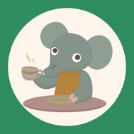animal elephant having afternoon tea theme elements N2