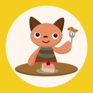 animal cat having afternoon tea theme elements N2