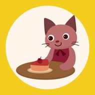 animal cat having afternoon tea theme elements N3