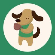animal dog having afternoon tea theme elements N3