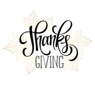 Thanksgiving - gold glittering lettering design Vector illustration N2