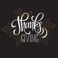 Thanksgiving - gold glittering lettering design Vector illustration N3