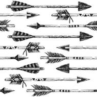 hand drawn seamless pattern with arrows