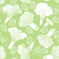 Seamless pattern with chanterelles