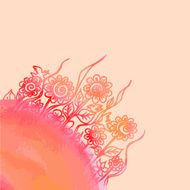 Vector watercolor paint floral design N5