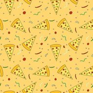 Pizza slices seamless pattern