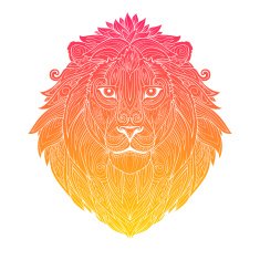 Lion gradient ornament ethnic vector illustration