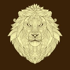 Lion ornament ethnic vector illustration
