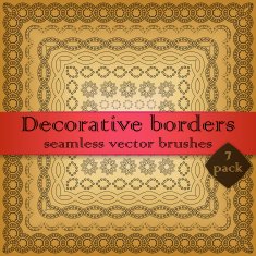 Seamless border frame vector pattern brush