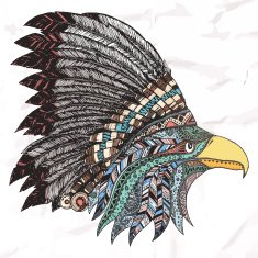 Eagle in oriental tribal ornament N4