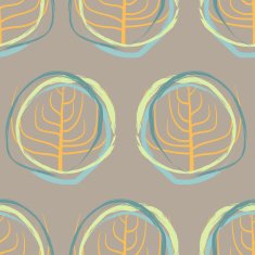 Silhouette of dry wood squiggle pattern retro seamless Vector