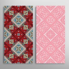 Vector seamless vertical patterns set with hand drawn repeating texture