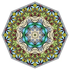 Mandala round ornament tribal ethnic arabic Indian style eight pointed