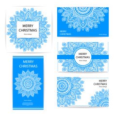 Set of banners with floral Indian ornaments can be used