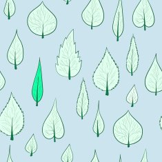 Seamless pattern background with doodles leaves N3