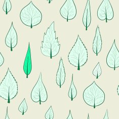 Seamless pattern background with doodles leaves N4