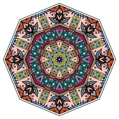 Mandala round ornament tribal ethnic arabic Indian style eight pointed N3