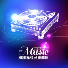 Music background Hand drawn illustration and typography design