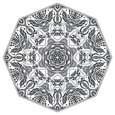 Mandala round ornament tribal ethnic arabic Indian style eight pointed N5