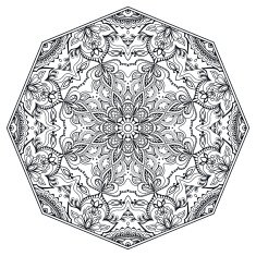 Mandala round ornament tribal ethnic arabic Indian style eight pointed N7