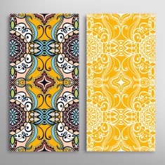 Vector seamless vertical patterns set with hand drawn repeating texture N2
