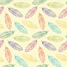 Pattern with hand-drawn feathers N3