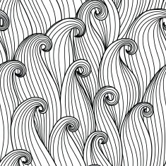 Hand-drawn pattern waves background