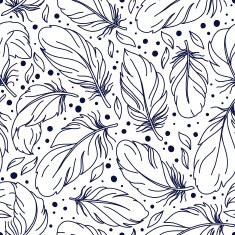 Pattern with hand-drawn feathers N8
