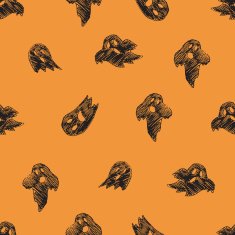Vector halloween seamless pattern with hand drawn ghosts