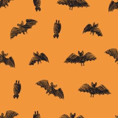 Vector halloween seamless pattern with hand drawn bats