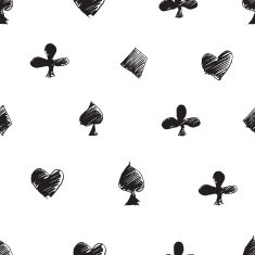 Seamless vector modern pattern with card suits diamonds hearts N3