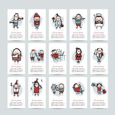 Funny people collection business cards for your design